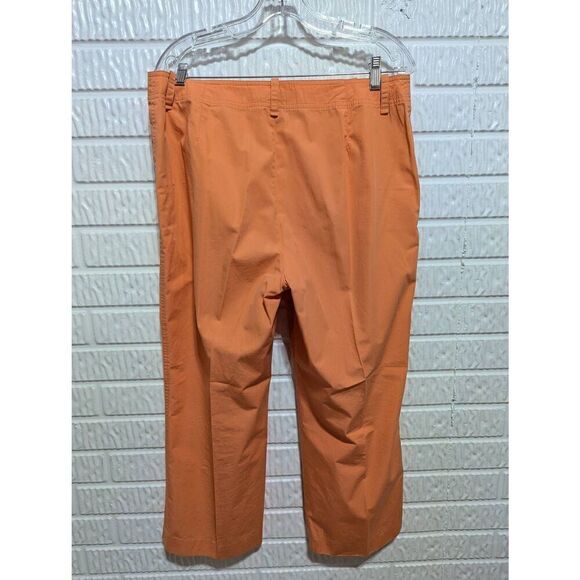 Lauren Ralph Lauren Women's Orange Cotton Crop Macrame Shell Belt Pants Size 12 - Picture 4 of 8